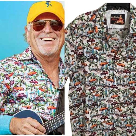 Robert Graham Old Havana Car Print Shirt Men’s 3XL Cuban Retro Jimmy Buffet ASO - Picture 1 of 9
